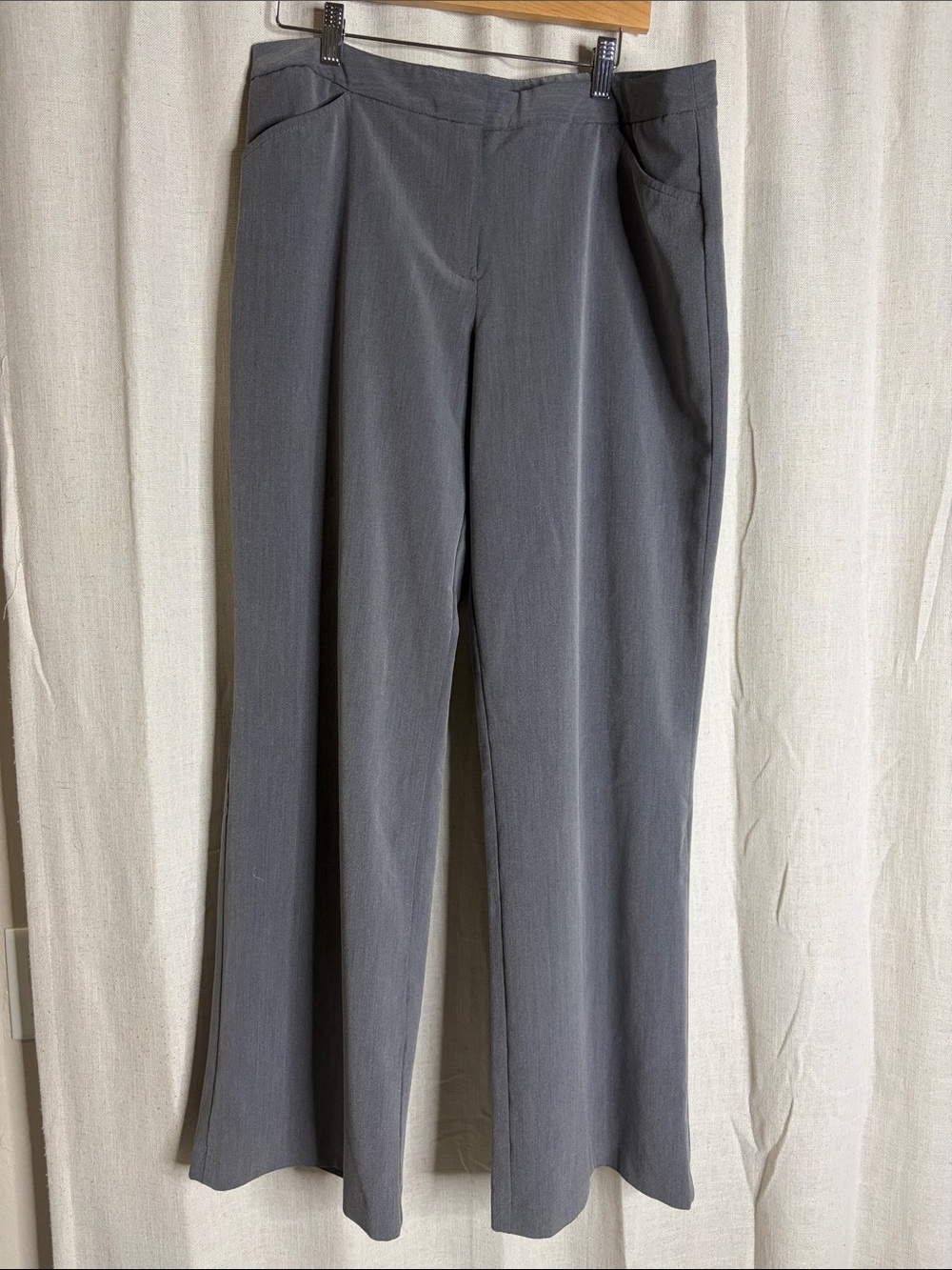 Nicole Miller Charcoal Wide-Leg Dress Pants
